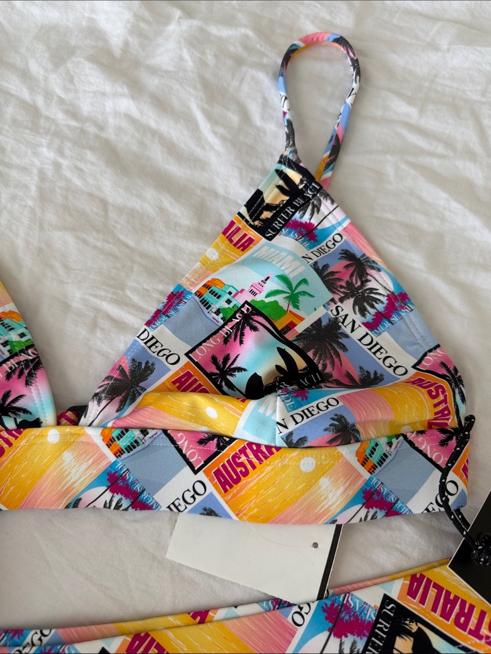 Threadbare Multicolor Graphic Triangle Bikini - Picture 8 of 12